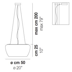 IMPLODE Groe Pendelleuchte mit hochwertigem Glas Abmessunge der groen Glasleuchte.