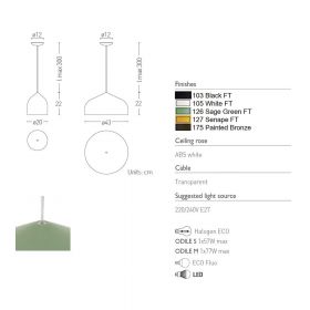 DIELO Farbige Pendelleuchte Abmessung der Pendelleuchten, gro / klein.