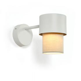 CAIN Design Wandlampe mit Textil Weie Wandlampe mit beigem Schirm.