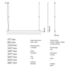 INFINITY AIR Linien-Hngeleuchte Optionen der Linienleuchte.