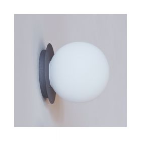 MIORI wall light with spherical glass Wandleuchte, Haltung Lackierung Graphit texturiert.