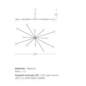 ATRAX Groer Design-Kronleuchter Abmessung und Lumen der groen Deckenleuchte.