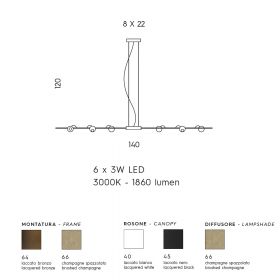 MAGNETIC Moderne LED Hngeleuchte 140 cm lange Esstisch-Hnngeleuchten.