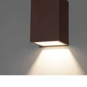 ZRICH Architektonische Auenwandleuchte - Sonderposten in Dunkelgrau Auen-Wandleuchte in der Farbe Rost-Braun, Downlight.