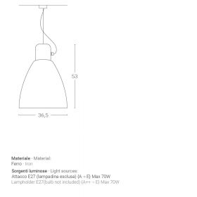 SODA Groe Pendelleuchte im Industrie-Stil Italienische Pendelleuchte mit 36,5 cm Dm.