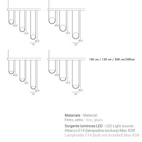 ORIZZONTE Modulares Leuchten-System Lngen und Gren des Leuchten-Systems.