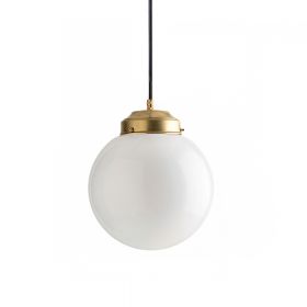 FIBY ceiling light made of brass - opal globe shade