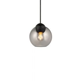 BIBOB smoked glass pendant lamp Kleine Rauchglas-Pendellampe mit 14 cm .