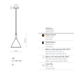 CAPU Pendellampe mit konischem Schirm Pendellampe mit Schirm 20 cm Dm.