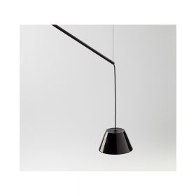 ABSIDIOLA MOBILE double pendant lamp with ceramic shade Mini Lampenschirm Keramik Glasierung Schwarz.