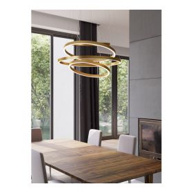 XXL 2 Meter LED Ring-Pendelleuchte aus Europischer Fertigung Goldene Ringleuchten zur Beleuchtung des Esstisch.