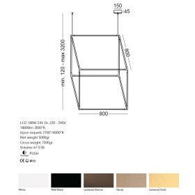 LUCILLA Wrfelfrmige Hngeleuchte Designleuchte Wrfel - 80 cm